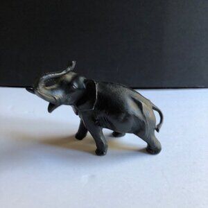 Vintage Metal Elephant Figurine  Paperweight Collectible Signed